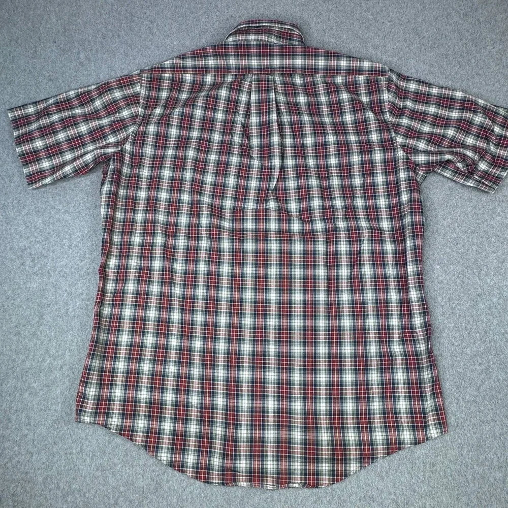 Vintage 90s Chaps Ralph Lauren Men's Size L Plaid Button Down Shirt Short Sleeve
